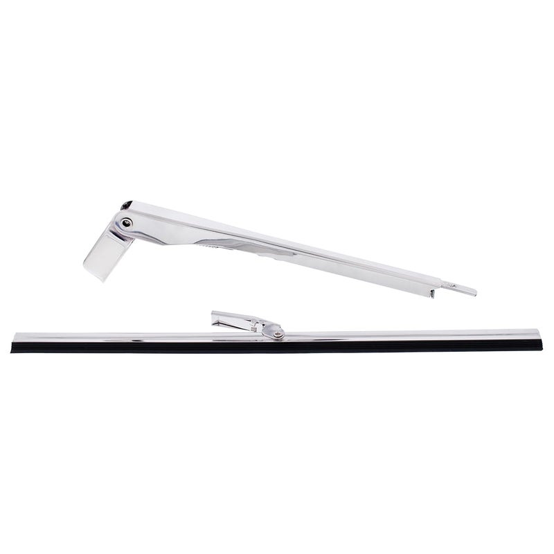 United Pacific A7022 Polished Stainless Steel Wiper Blade/Arm Set w/9-inch Blade & 7 Â½ inch Arm, Plug-In Style, Trimmable Blade â€“ ONE Set - Image 5